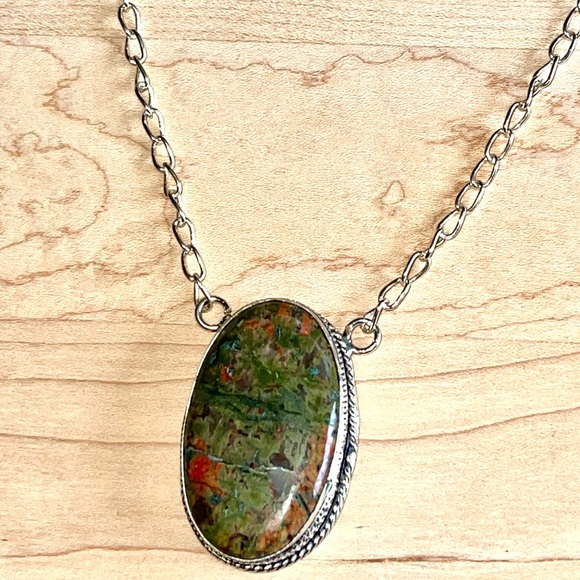 Beautiful Unakite Jasper Pendant Necklace - Picture 12 of 14